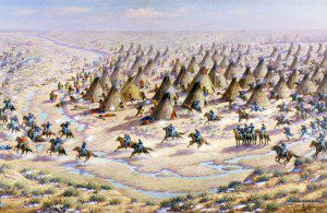 R.Lindneaux Painting of Sand Creek Massacre