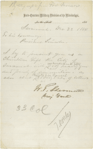 Telegram from Gen Sherman to President Lincoln, December 22, 1864