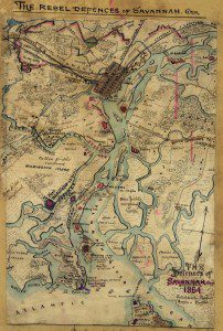 Robert Knox Sneden - Map of Savannah Nov 1864