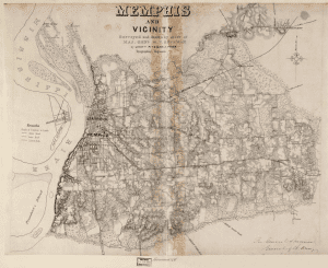 Map of Memphis c1862