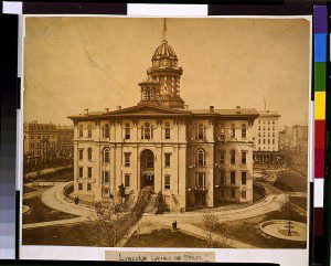 Lincoln lying in state at the Cook County Courthouse