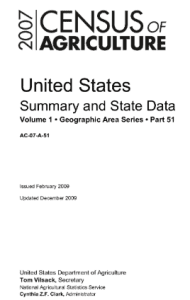 USDA Census of Ag Cover 2007