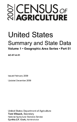 USDA Census of Ag Cover 2007