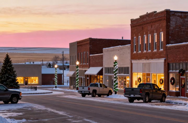 Image of Small Town Main Street during the holidays