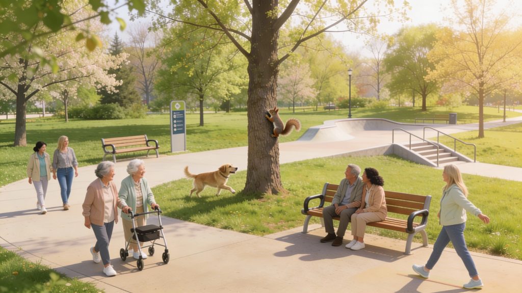 Image of a park in the spring.
