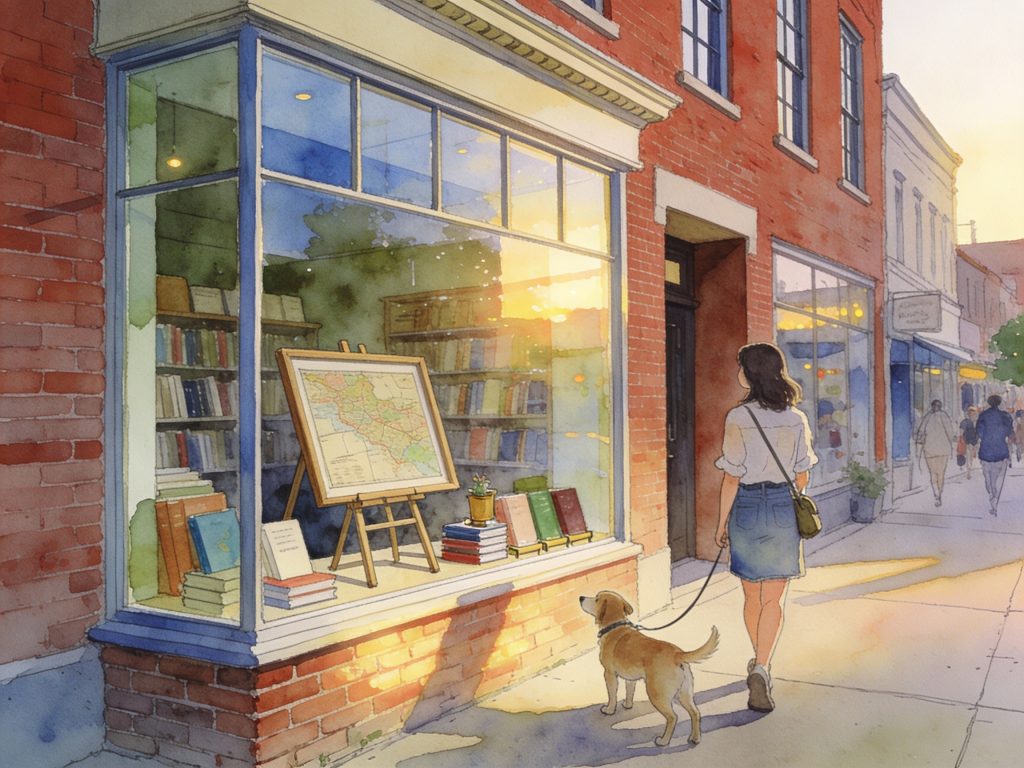Main Street bookstore window