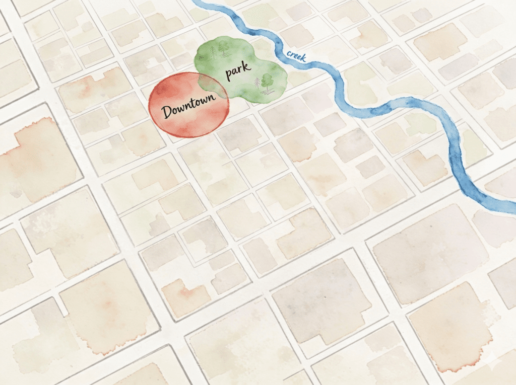 Image of a Vision Map for a small town downtown
