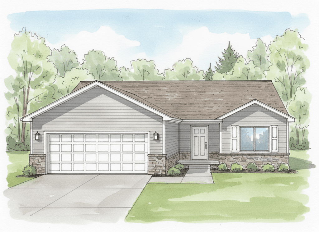 New build Single-Family Residential typical of Nebraska