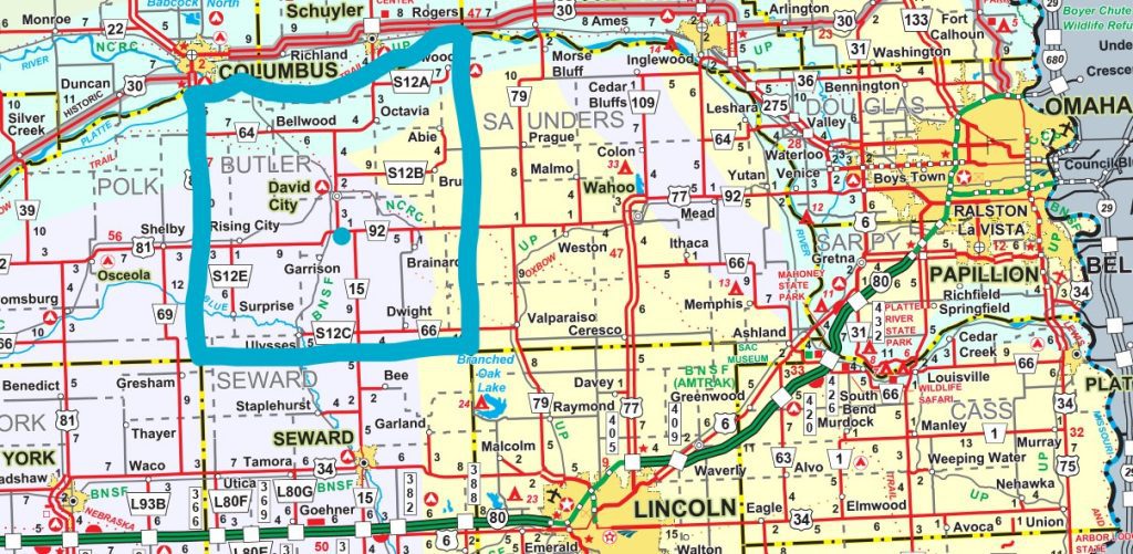 Butler County, Nebraska, map