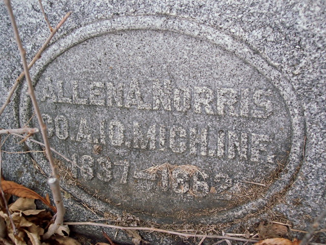 Memorial Day Article - Headstone of Pvt Allen Angeuine Norris, Gaines, Michigan