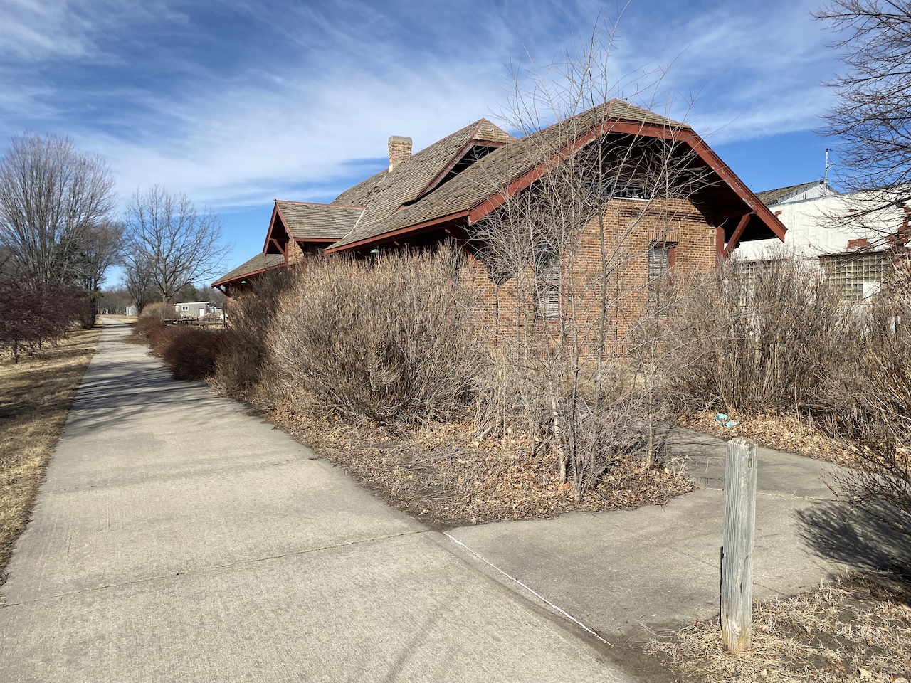 Cowboy Trail trailhead at the historic depot, O'Neill, Nebraska