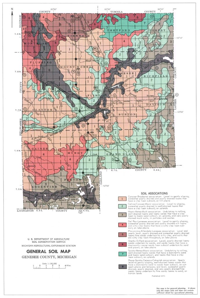 General Soil Map, Genesee County, Michigan, 1972. USDA Soil Conservation Service