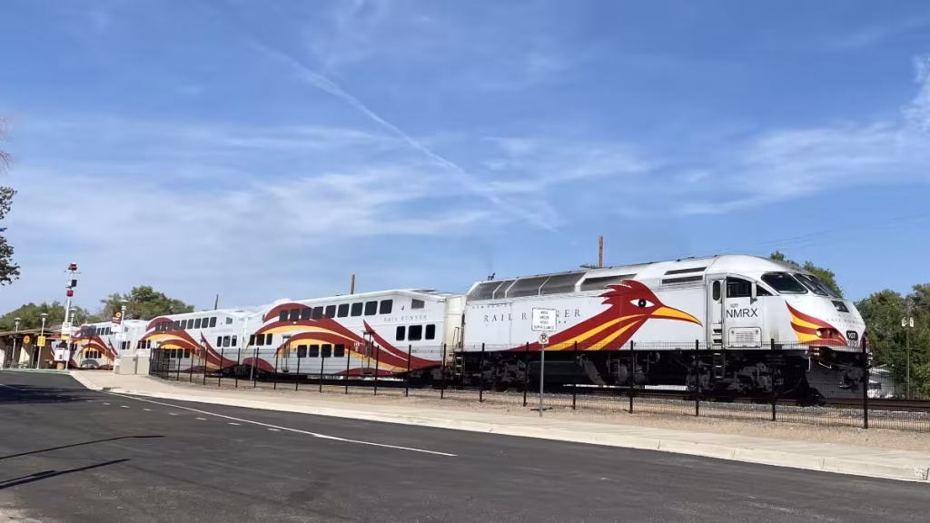 Rail Runner southbound at Bernalillo, New Mexico, 2021